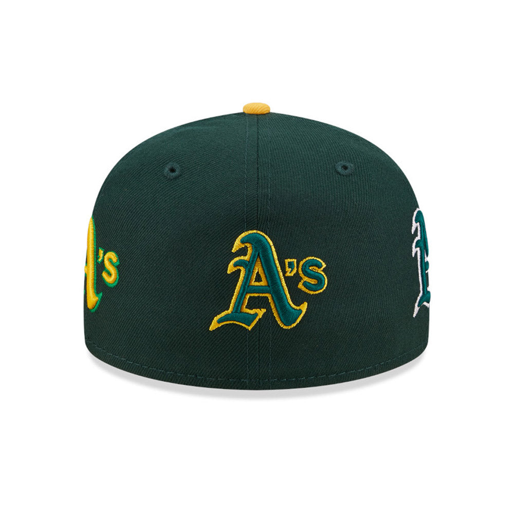 Oakland Athletics All Over Logo Low Profile Dark Green Cap
