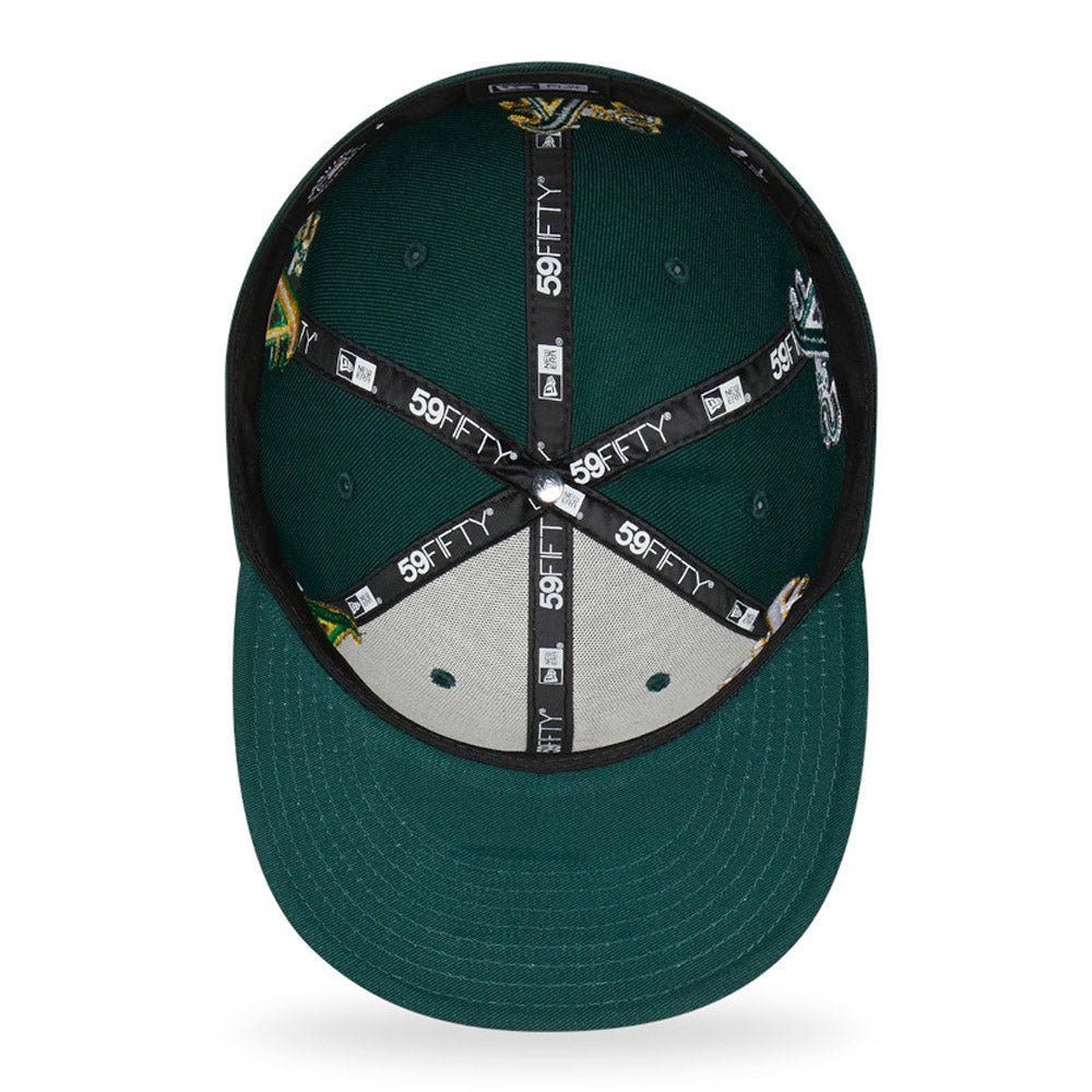 Oakland Athletics All Over Logo Low Profile Dark Green Cap